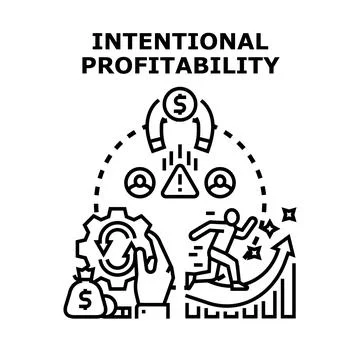 Intentional profitability vector concept reaching financial goals Illustrazione stock