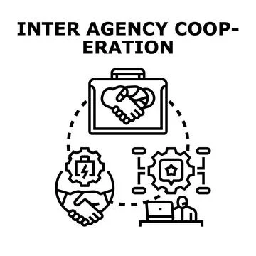 Inter agency cooperation concept vector illustration Stock Illustration