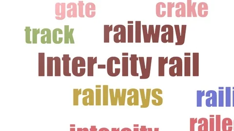 Inter City Rail Tag Cloud Animated Isolated Stock Footage 107224718