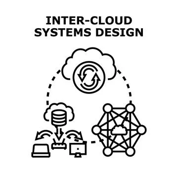 Inter cloud systems design developing distributed architecture Stock Illustration