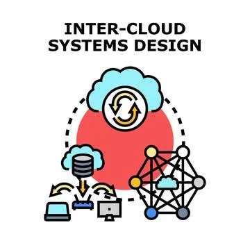 Inter cloud systems design developing distributed architecture Stock Illustration