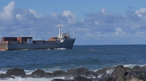 Inter-island cargo ship 2 Stock Footage 45465082