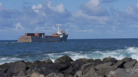 Inter-island cargo ship 3 Stock Footage 45462920