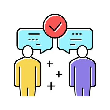 Inter-leaf communication soft skill color icon vector illustration Stock Illustration