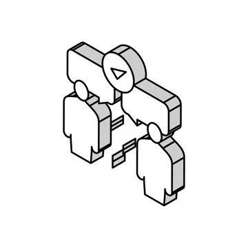 Inter-leaf communication soft skill isometric icon vector illustration Stock Illustration