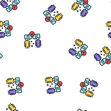 Inter-leaf communication soft skill vector seamless pattern Stock Illustration