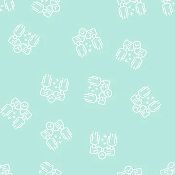 Inter-leaf communication soft skill line seamless pattern Illustrazione stock