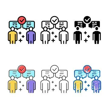 Inter-leaf communication soft styles skill color icon vector Stock Illustration