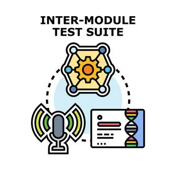 Inter module testing for system development concept 스톡 일러스트