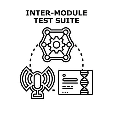 Inter module testing for system development concept 스톡 일러스트
