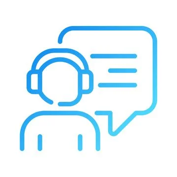 Interact with call centre operator pixel perfect gradient linear vector icon Ilustração Stock
