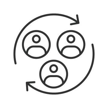 Interact icon in line design. interact, exchange, communication, people 스톡 일러스트