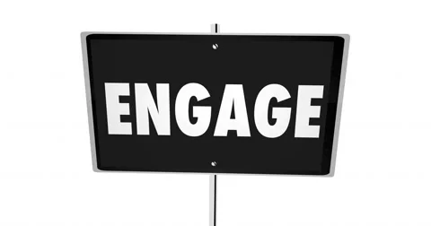 Interact Involve Immerse Engage Road Signs Animation 4K Stock Footage 60242097