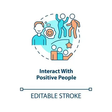 Interact with positive people concept icon 스톡 일러스트