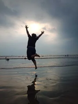 Interact at sunset 写真素材