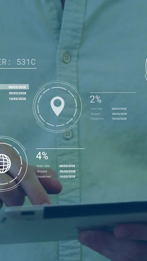 Interacting with digital data analytics, person using tablet screen for 動画素材 319617487