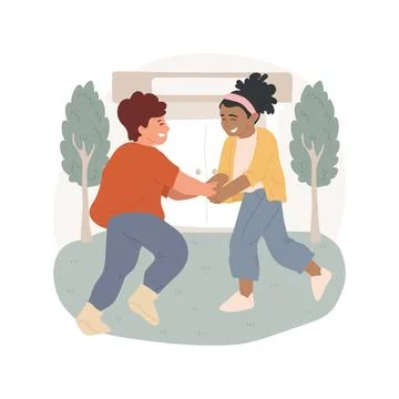 Interacting with friends isolated cartoon vector illustration. Stock Illustration