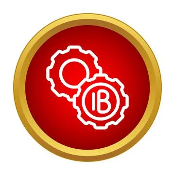 Interacting gears icon representing business and technology development Stock Illustration