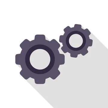 Interacting gears mechanism as engineering flat icon illustration Stock Illustration