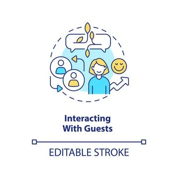 Interacting with guests concept icon 스톡 일러스트