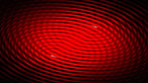 Interacting Light Wave Double Slit Style Interference Events Stock Footage 140905002
