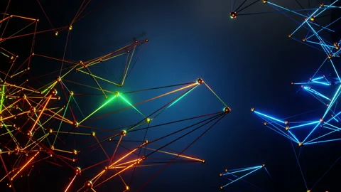 Interacting  network systems snyching Video stock 141851188