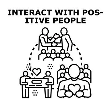 Interacting with positive people creating unity and community Stock Illustration