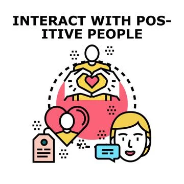 Interacting with positive people giving support connection Stock Illustration