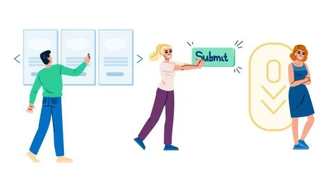 Interaction affordance website vector Stock Illustration