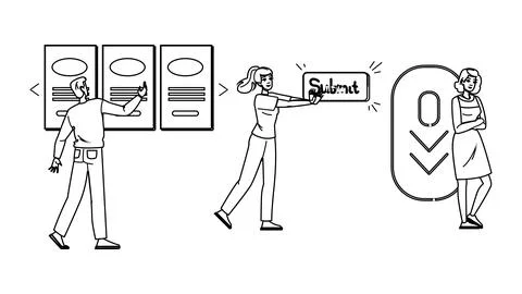 Interaction affordance website vector Stock Illustration