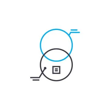 Interaction analysis vector thin line stroke icon. Interaction analysis outline Stock Illustration