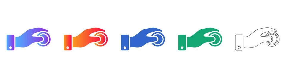 Interaction and Button Press Icons Ilustração Stock