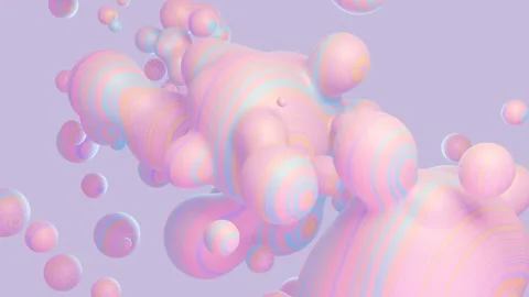 Interaction and dynamic of pastel colored balls Stock Footage 277083186