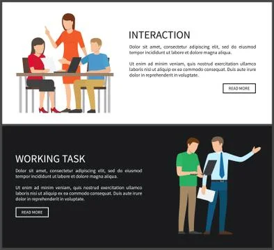 Interaction and Working Task Vector Illustration 스톡 일러스트