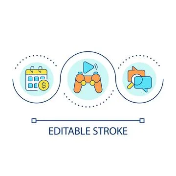 Interaction with audience loop concept icon Stock Illustration