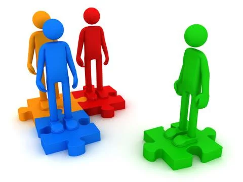 Interaction between different personalities Stock Illustration