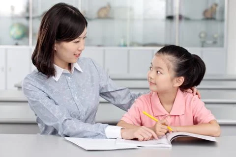 Interaction between teachers and students Stock Photos