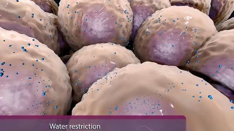 Interaction of cells with water Stock Illustration