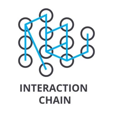Interaction chain thin line icon, sign, symbol, illustation, linear concept イラスト素材