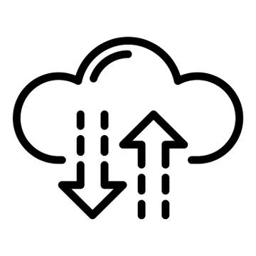 Interaction with the cloud icon, outline style イラスト素材