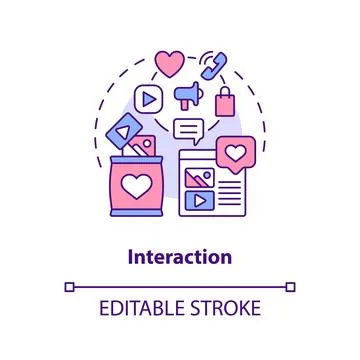 Interaction concept icon Stock Illustration