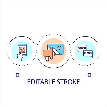 Interaction with content loop concept icon Stock Illustration