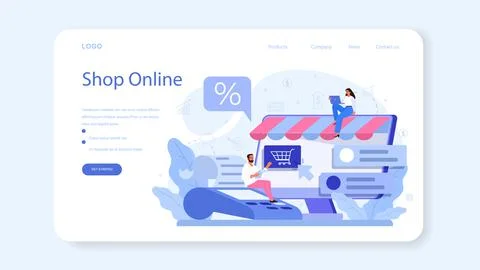 Interaction with a customer web banner or landing page. Marketing technique Stock Illustration