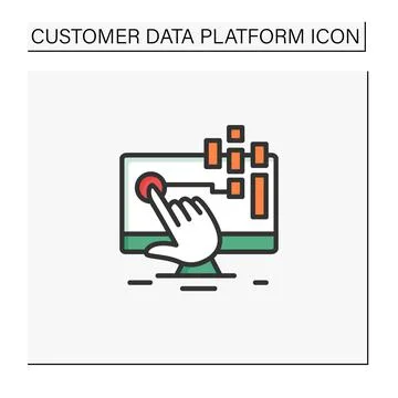 Interaction data color icon イラスト素材