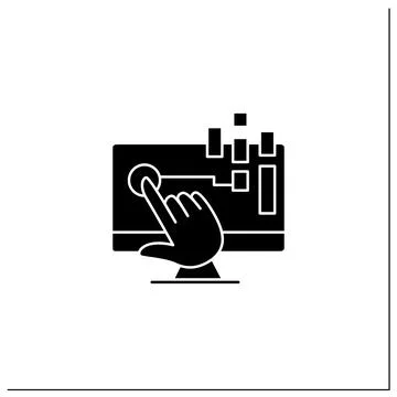 Interaction data glyph icon イラスト素材