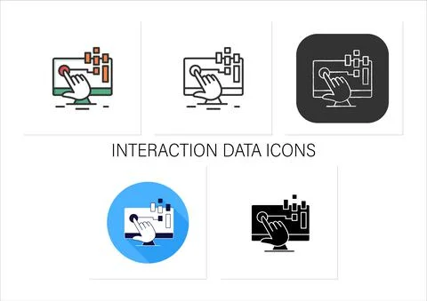 Interaction data icons set イラスト素材