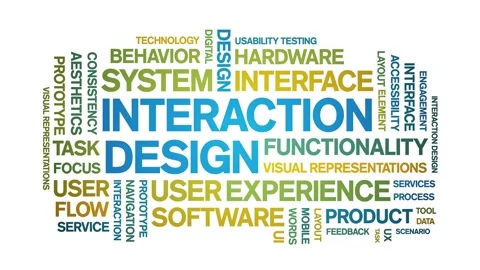 Interaction design animated word cloud,animation tag kinetic typography loop. Video stock 328061219