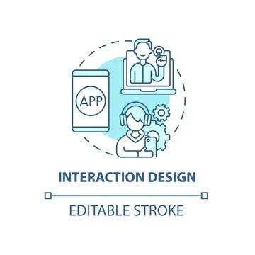 Interaction design concept icon Stock Illustration