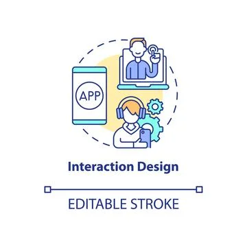 Interaction design concept icon Stock Illustration