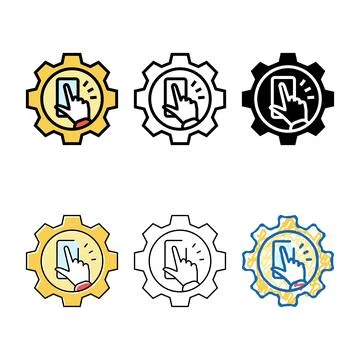 Interaction design mix ux ui color icon vector Stockillustratie